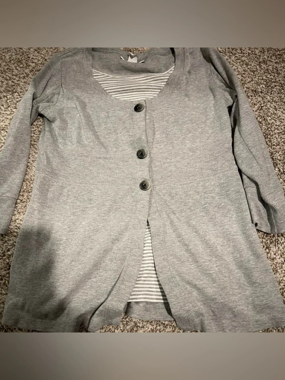 Style & Co. Gray Button-Front Women’s Cardigan - Picture 2 of 6